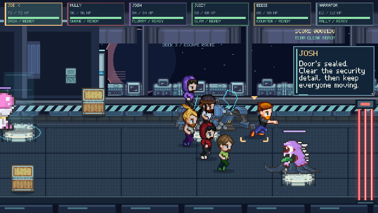 Brawling aboard the alien ship in Joe Saves The Boys